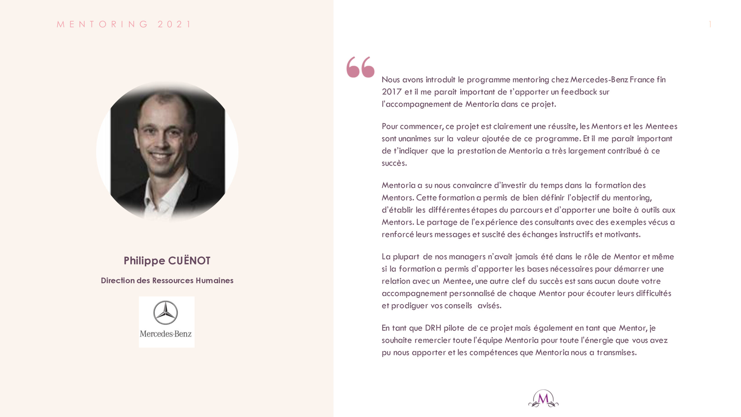 2021 - Témoignage Philippe Cuenot Mentoria