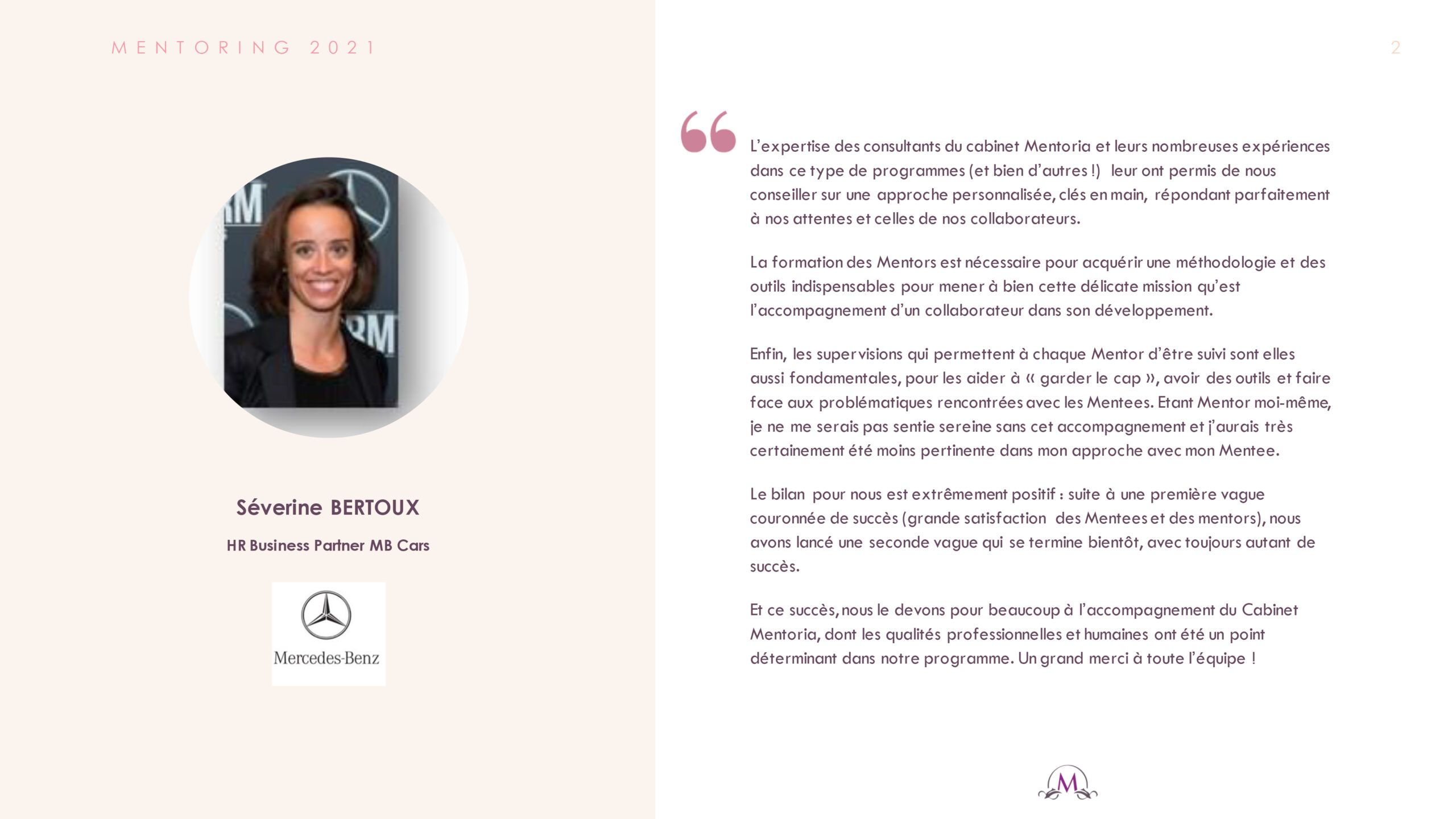2021 - Témoignage Séverine Bertoux Mentoria